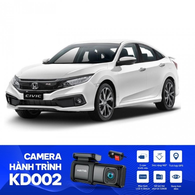 Lắp Camera Hành Trình KATA KD002 Trên Honda Civic 